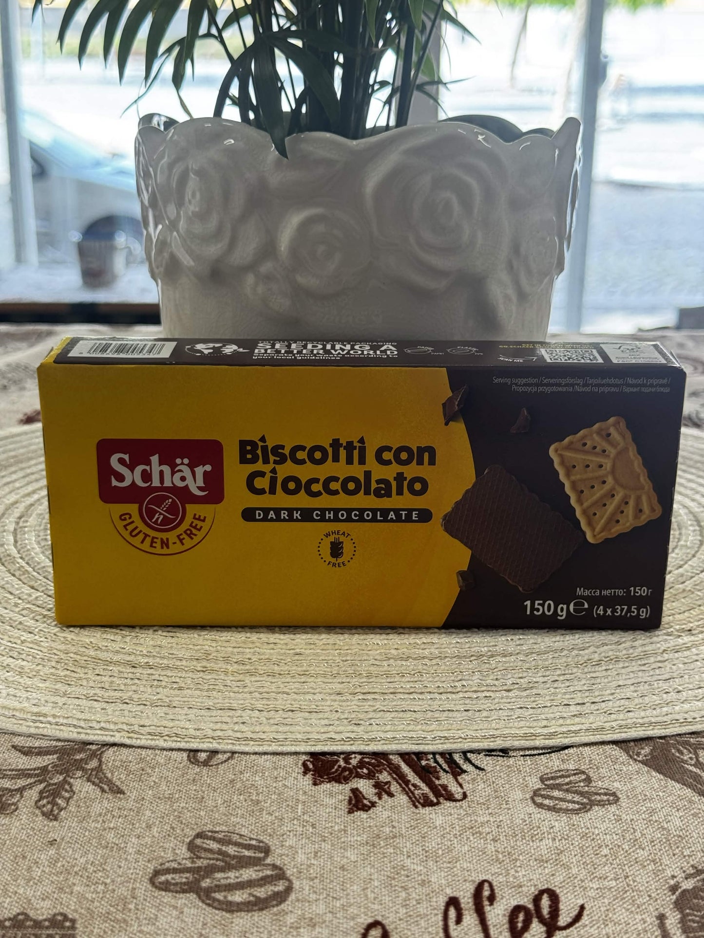 Schär Bezlepkové sušenky v tmavé čokoládě (Biscotti con Cioccolato - Dark Chocolate) 150 g (4x37,5 g)