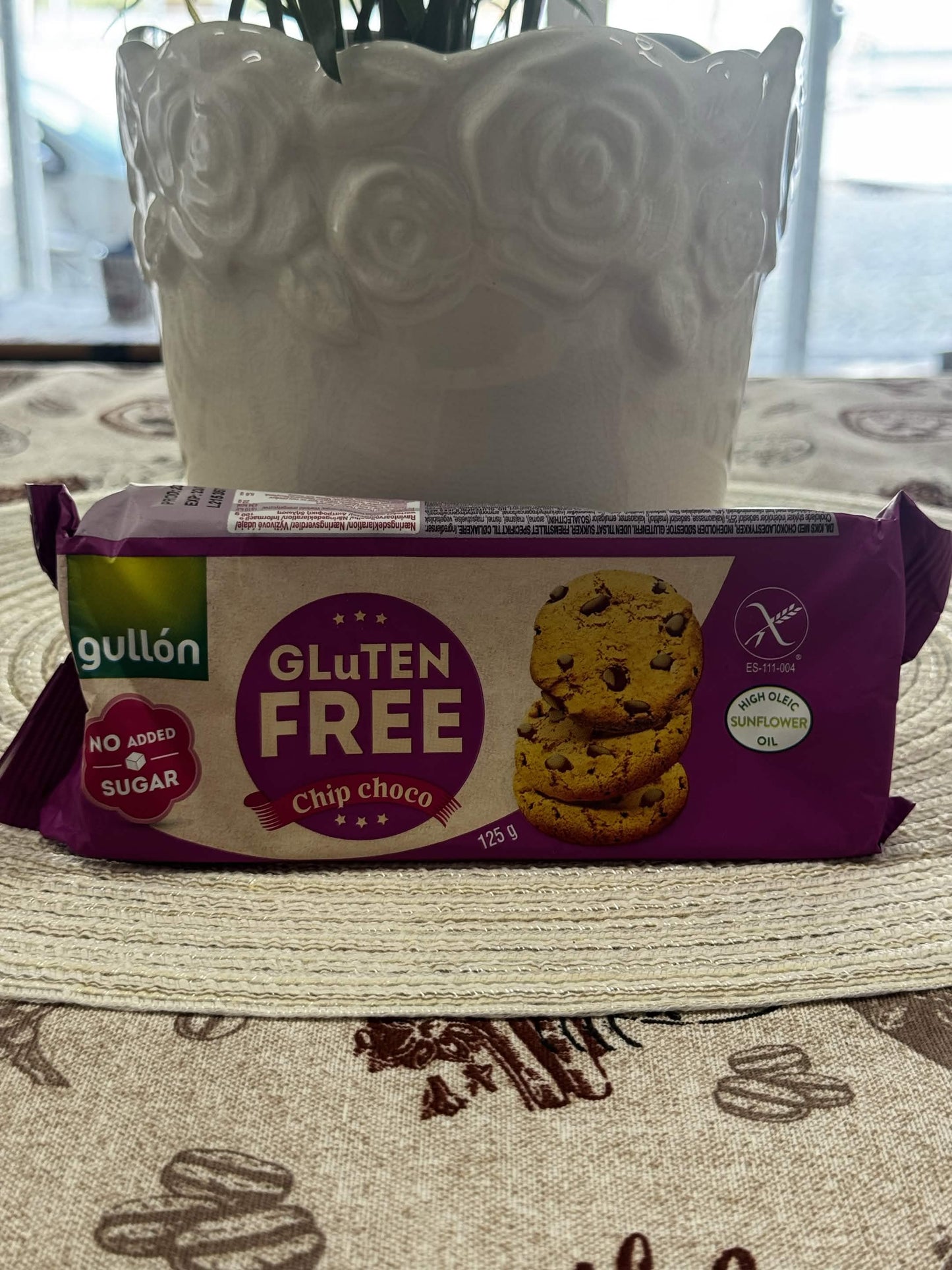 Gullón Bezlepkové sušenky s kousky čokolády bez přidaného cukru (Gluten Free Chip Choco No Added Sugar) 125 g