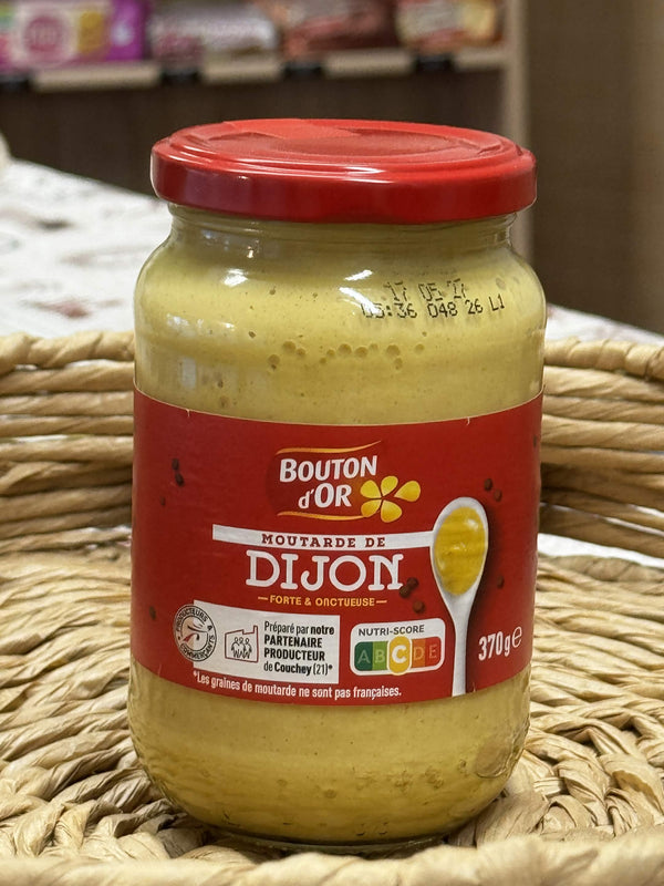 Bouton d'Or Francouzská plnotučná pálivá dijonská hořčice (Moutarde de Dijon - Forte & Onctueuse) 370 g