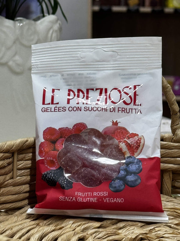 Le Preziose Ovocné želé bonbóny s červeným ovocem – Bez lepku & Veganské (Gelées con succhi di frutta - Frutti Rossi)