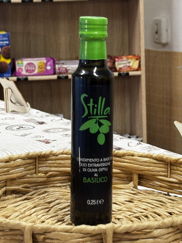 Stilla Extra panenský olivový olej s bazalkou (Condimento a base di Olio Extravergine di Oliva al Basilico) 250 ml