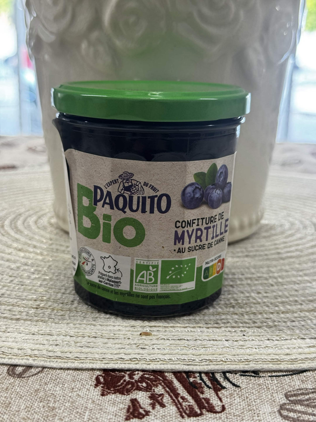 Paquito BIO Borůvkový džem s třtinovým cukrem (Confiture de Myrtille au sucre de canne)
