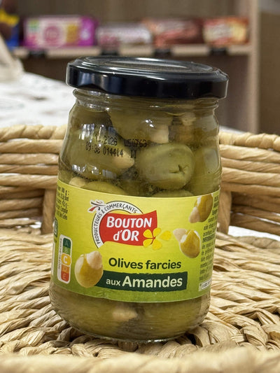 Bouton d'Or Francouzské zelené olivy plněné mandlemi (Olives farcies aux Amandes)