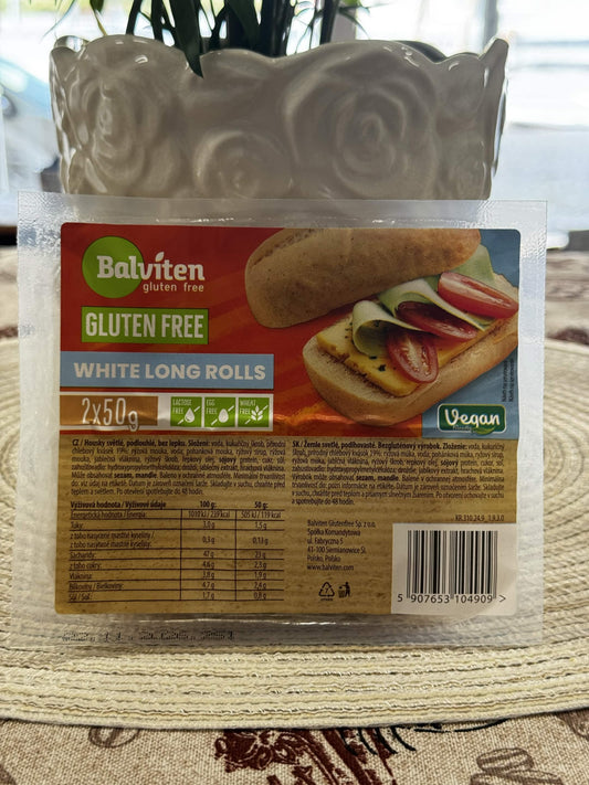Balviten Bezlepkové světlé dlouhé housky / bagetky (White Long Rolls) 2×50 g (100 g)