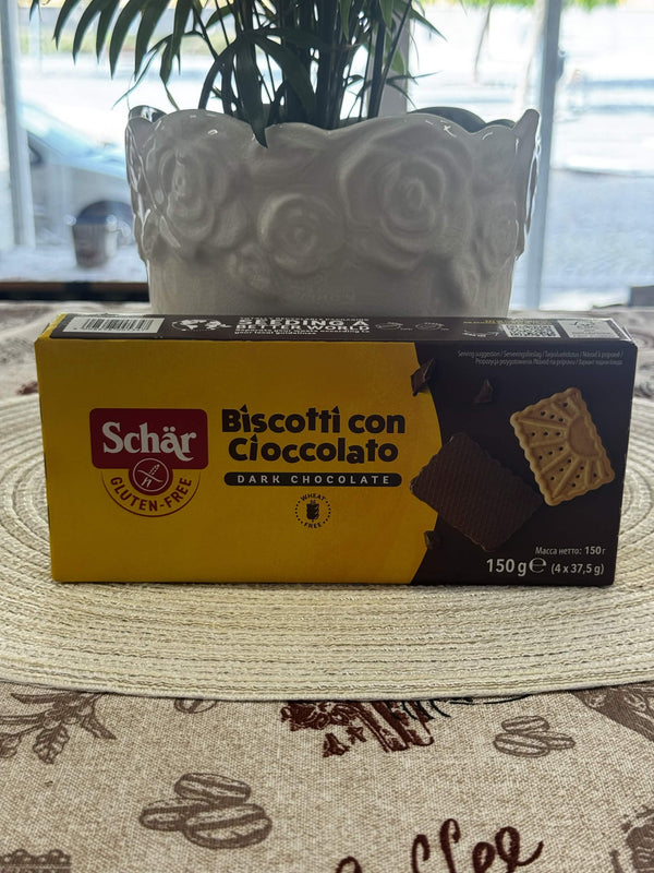 Schär Bezlepkové sušenky v tmavé čokoládě (Biscotti con Cioccolato - Dark Chocolate) 150 g (4x37,5 g)