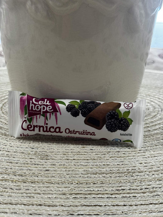 Celi Hope Bezlepková tyčinka Ostružina s amarantem, kokosem a chia semínky (Cernica / Ostružina)