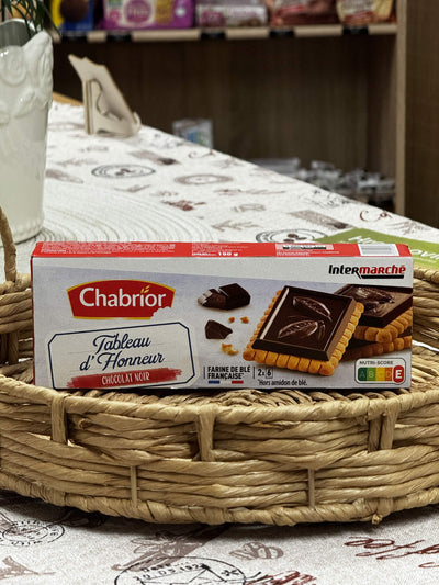 Chabrior Tableau d'Honneur Chocolat Noir – Maslové sušenky s tabulkou hořké čokolády (150 g)
