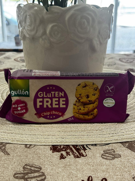 Gullón Bezlepkové sušenky s kousky čokolády bez přidaného cukru (Gluten Free Chip Choco No Added Sugar) 125 g