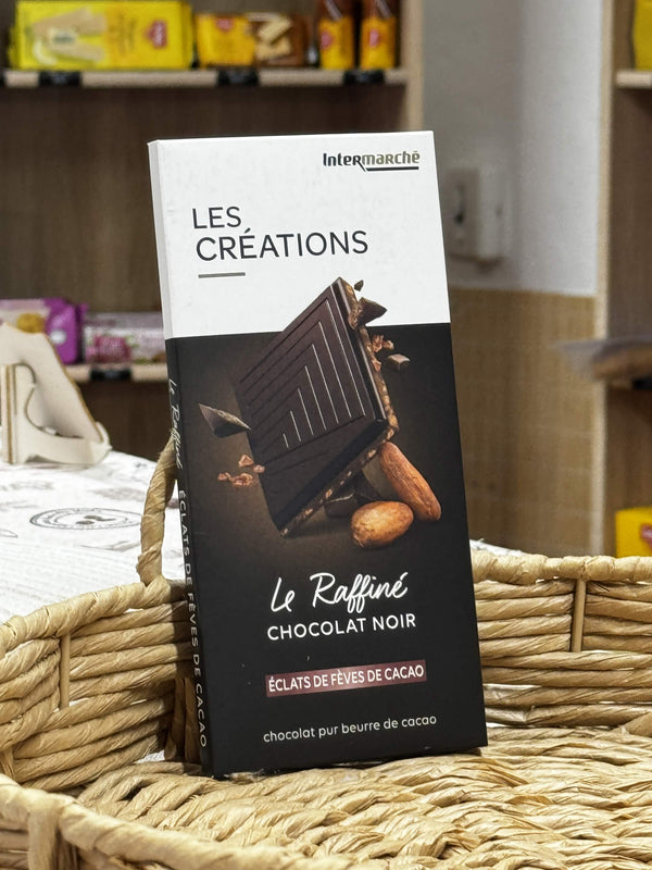 Les Créations Le Raffiné Hořká čokoláda s křupavými kakaovými boby (Chocolat Noir - Éclats de Fèves de Cacao)