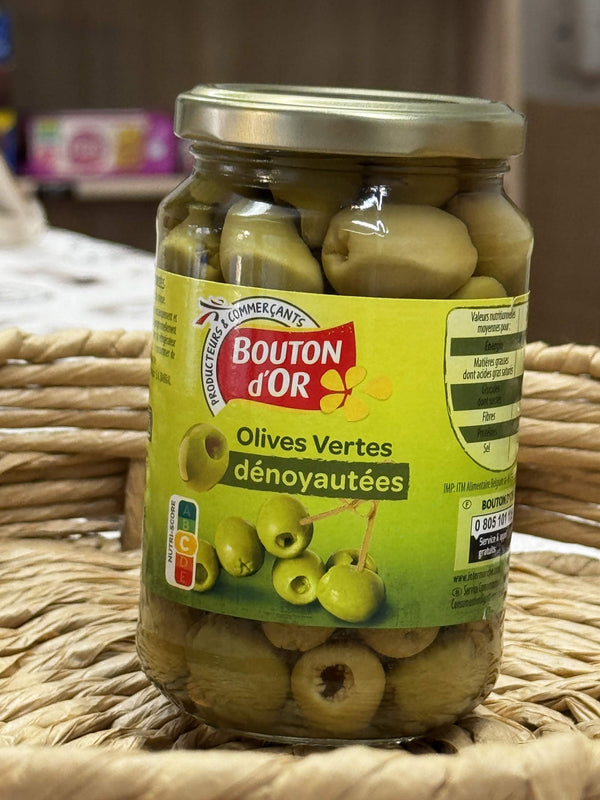 Bouton d'Or Francouzské zelené olivy vyk peckované (Olives Vertes dénoyautées) 160 g