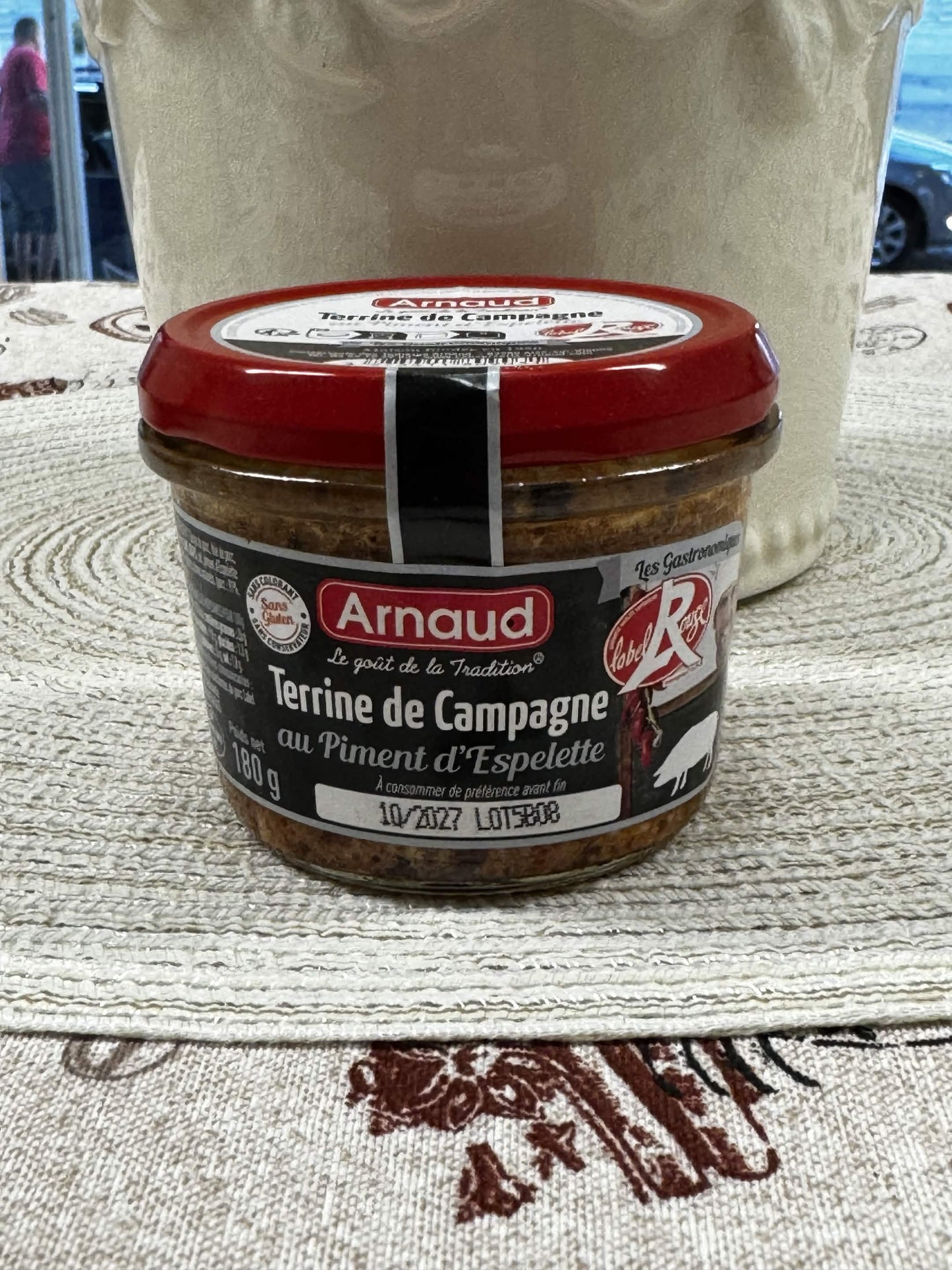 Arnaud Venkovská terina s papričkami Espelette (Terrine de Campagne au Piment d'Espelette) 180 g