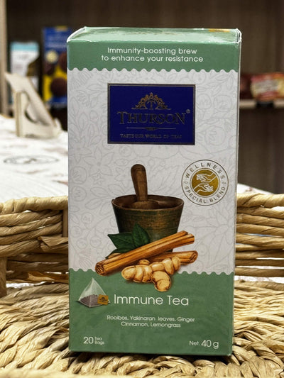 Thurson Wellness Immune Tea – Bylinný čaj na podporu imunity s zázvorem a skořicí (40 g, 20 ks)