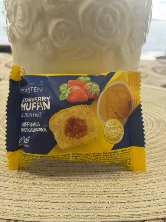 Bezgluten Bezlepkový jahodový muffin (Strawberry Muffin / Muffinka Truskawkowa)