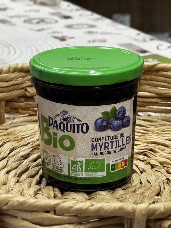 Paquito BIO Borůvkový džem s třtinovým cukrem (Confiture de Myrtille au sucre de canne)