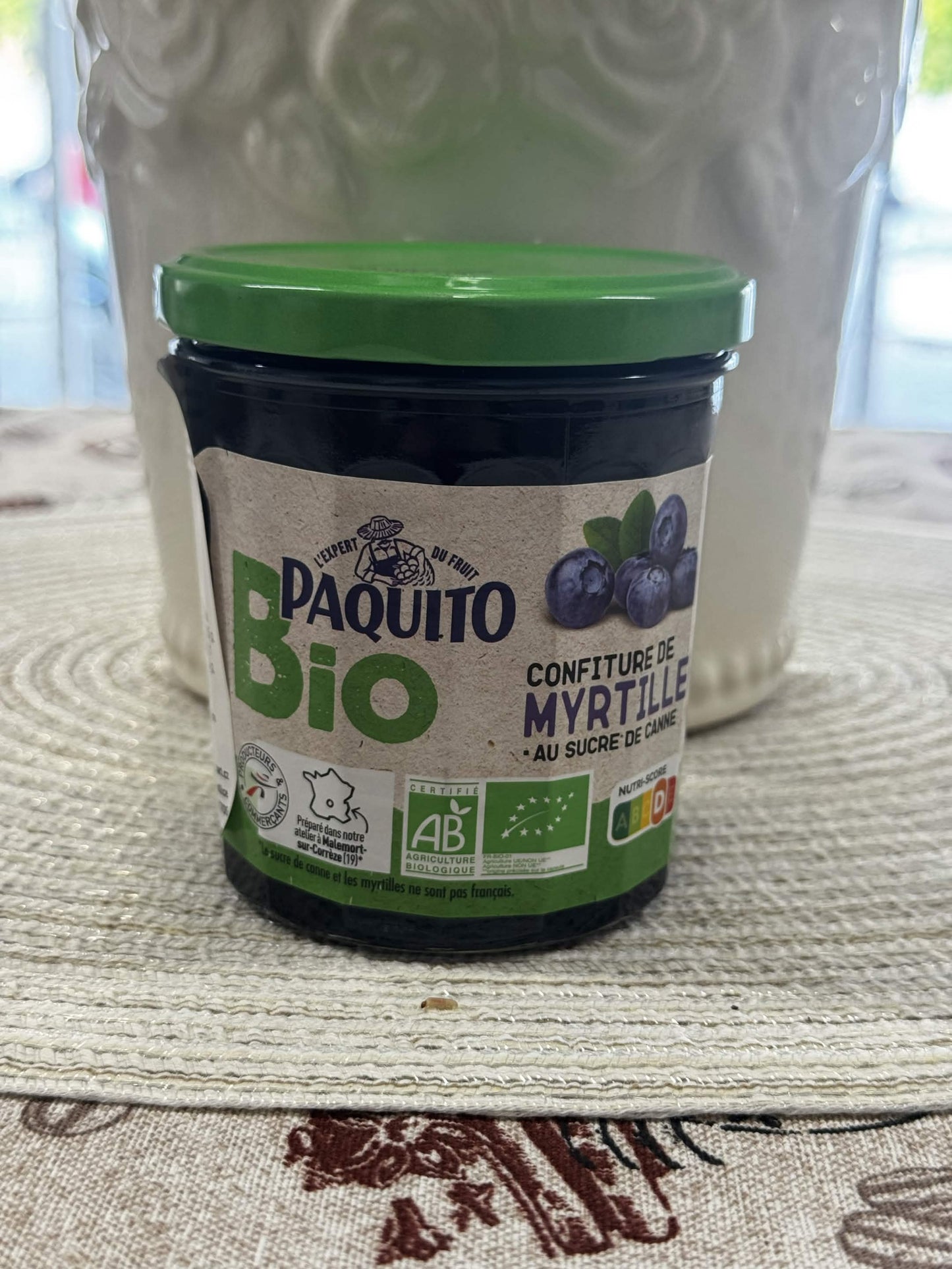 Paquito BIO Borůvkový džem s třtinovým cukrem (Confiture de Myrtille au sucre de canne)