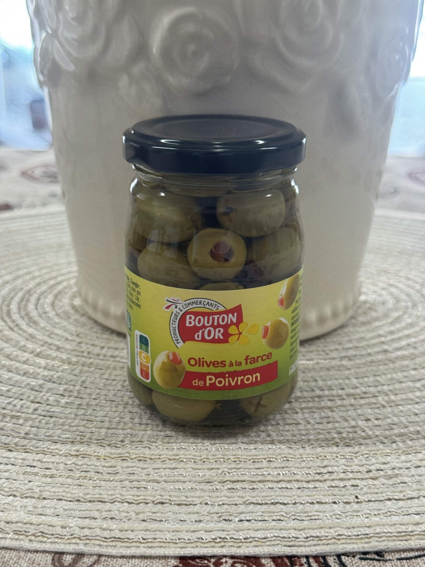 Bouton d'Or Francouzské zelené olivy plněné paprikovou pastou (Olives à la farce de Poivron)