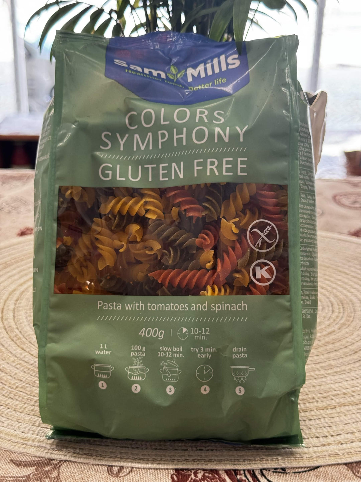 Sam Mills Colors Symphony Bezlepkové tříbarevné těstoviny (Fusilli) 400 g