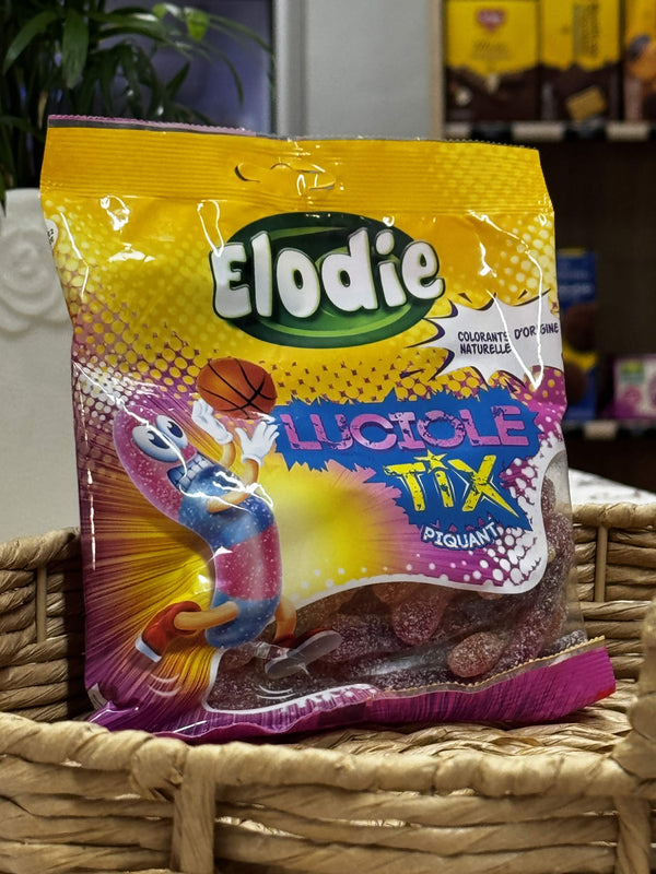 Elodie Luciole Tix Kyselé ovocné želé žížalky (Bonbons gélifiés Luciole Tix Piquant)